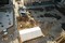 Vue générale de la fouille de la nécropole du parvis de la cathédrale de Reims (Marne), VIIe-Xe s., 2007.  Au premier plan le chapiteau dressé pour protéger les sépultures en cours de fouille. 
