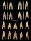 Pointes de flèche de type armoricain (sous-type Limbabu, ogivales longues) retrouvées dans la tombe princière de l'âge du Bronze (vers 1800-1600 avant notre ère) de Giberville (Calvados) en 2020. Ces pointes de flèches caractèristiques du Massif armoricain et de ses marges attestent d'une véritable maitrise du travail du silex. Elles sont associées à une élite sociale. 