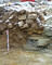 Détail du mur ouest de la cave antique découverte sur le site de Drulingen (Bas-Rhin).