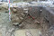 Détail du mur ouest de la cave antique découverte sur le site de Drulingen (Bas-Rhin).
