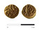Monnaie en or, huitième de statère datant de 50 avant jusqu'à 50 après J.-C. Avers: Tête masculine à droite, chevelure en S entrelacés, décentré à gauche. Revers: Oiseau à droite avec une aile déployée, dessus un croissant bouleté ouvert à l'extérieur. Origine : Carnute  module de 11 mm, poids 0,93 gMeung-sur-Loire (Loiret), Les Bouillants et la Maison Neuve