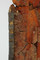 Détail du fourreau de l'épée découverte dans la sépulture aristocratique n° 13 de Saint-Dizier (Haute-Marne) qui est datée du VIe s. de notre ère, 2002.  Longue de 90 cm environ, l'épée avait été placée contre l'épaule droite du défunt et était conservée dans son fourreau en bois d'aulne.  