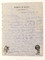 Premier feuillet de la lettre au sergent Liepman datée de 1918. Fouille d'un site mérovingien à Messein (Meurthe-et-Moselle), 2004.  Le courrier se compose d'une enveloppe et de quatre feuillets sur papier à pâte mécanique, illustré. Ces feuillets sont à l'entête de Robert M. Scott, pharmacien à Oklahoma city. Seul leur recto est manuscrit avec une encre bleue à base d'aniline.