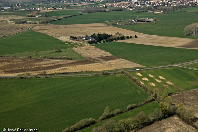 Décapages préalables à la réalisation de tranchées de sondages archéologiques sur le tracé de la future LGV Bretagne - Pays de la Loire, 2010.