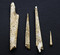 Éléments de l'industrie osseuse chasséenne (fragments de poinçons et aiguilles) provenant du site des Queyriaux (Puy-de-Dôme), 2011. 