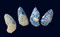 Ensemble de quatre bifaces trouvés dans le niveau acheuléen, datant d'environ 300 000 ans, Étricourt-Manancourt (Somme), 2012.  Ces outils ont dû servir de couteaux de boucherie, hypothèse qui devra être confirmée par une étude tracéologique. 