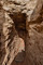 Entrée du souterrain médiéval découvert à Sublaines (Indre-et Loire), 2012. En haut à droite, l'encoche taillée dans le calcaire correspond au système de fermeture de la première porte.    