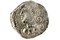 Monnaie en argent imitant l'iconographie monétaire romaine mais qui représente un profil de guerrier celte avec ses nattes et son torque, Ier s. avant notre ère, Bassing (Moselle), 2010.