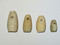 Sonnailles façonnées sur des olives et des coquilles (hauteur de la plus grande 47 mm), village précolombien de Pointe du Canonnier 'Saint-Martin), VIIe-Xe s., 2012. 
