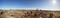 Vue panoramique de la fouille du village de Saint-Gilles-de-Missignac, VIIe-XIIIe s., Aimargues (Gard), 2012.L'étendue des vestiges et leur état de conservation font de cet habitat rural une découverte exceptionnelle.