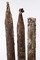 Haubans : pièces de métal reliant les ailes superposées des avions, découverts dans une ancienne soute à munitions d'un terrain d'aviation allemand datant de la Grande Guerre à Warmeriville (Marne), 2013.