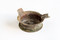 Artisanat de tranchée : cendrier fabriqué à partir d'une douille d'obus de 1917 et découvert dans une fosse du camp de repos allemand occupé durant toute la Grande Guerre à Isles-sur-Suippe (Marne), 2014.
